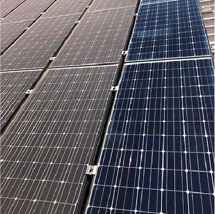 パネルのクリーニング前後写真